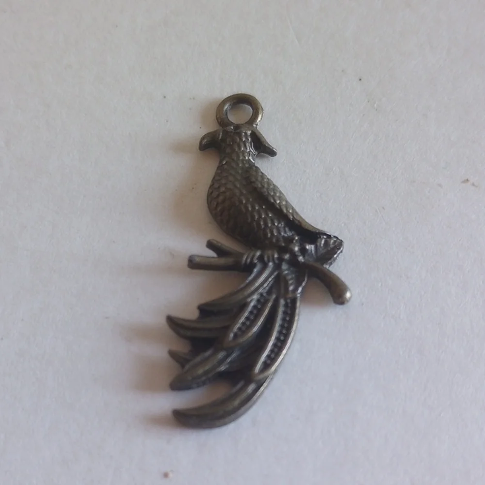 PENDANTS , PIN VINTAGE LOT CHERUB, BUTTERFLY HAT PIN,  PARAKEED LOT OF THREE